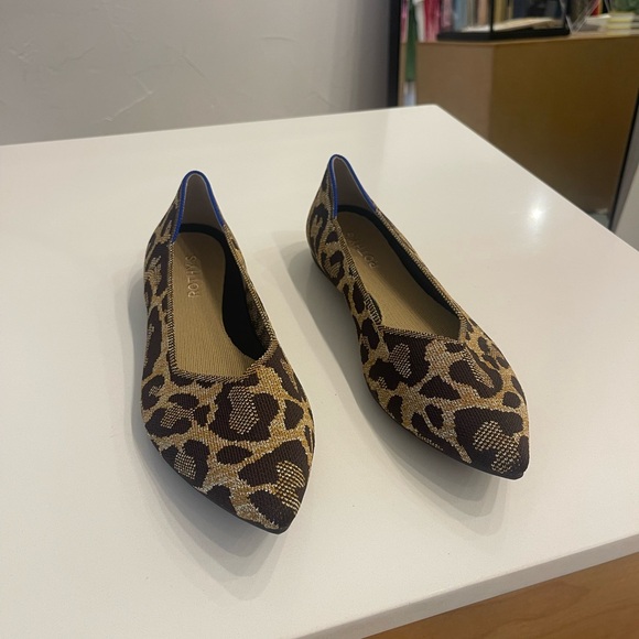 Rothy's The Point Leopard Print Flats size 10 - Picture 2 of 11